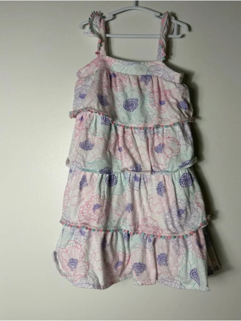 The Children's Place Pink and Purple Floral Tiered Sundress